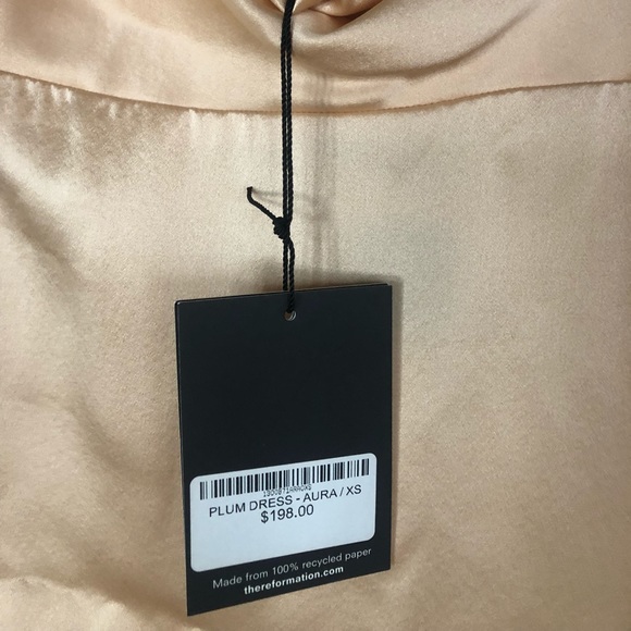 ▪️sold▪️nwt reformation plum dress gold aura - Picture 6 of 8